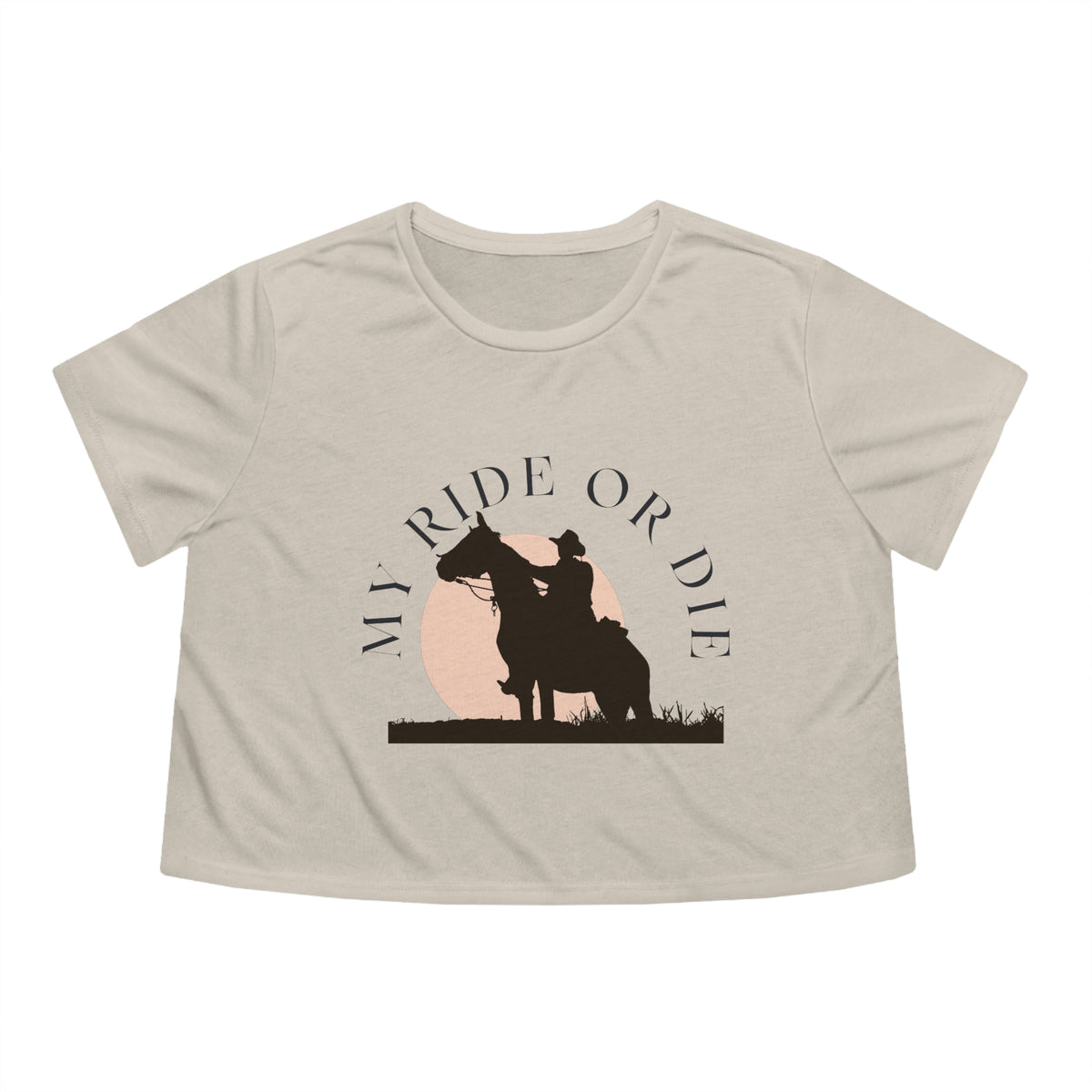 My Ride Or Die Horse Womens Crop Tee